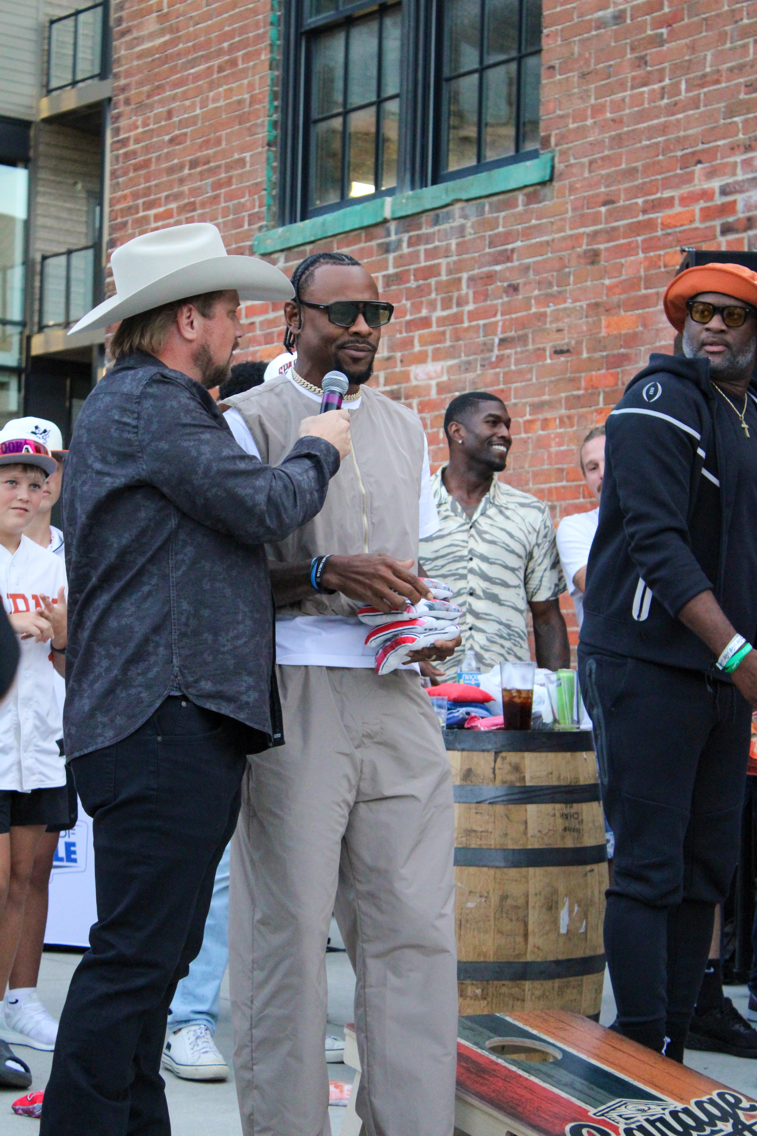 Football legend at event appearance